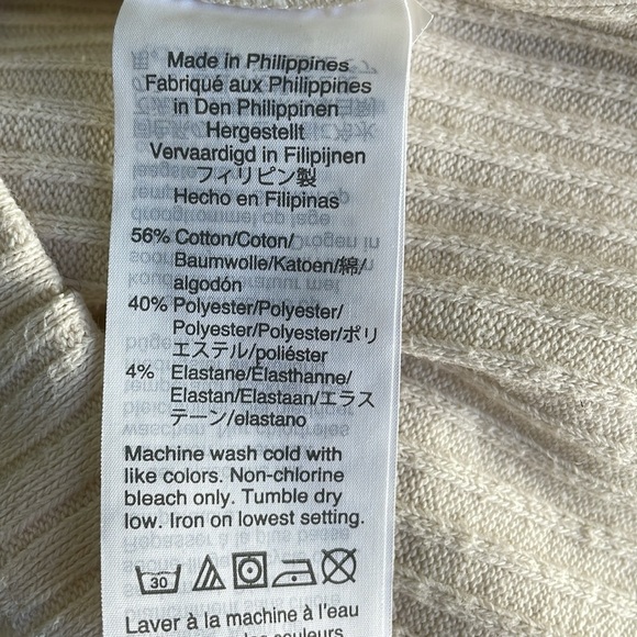 J.Crew Cream Ribbed Elbow-Sleeve Henley - Picture 6 of 7